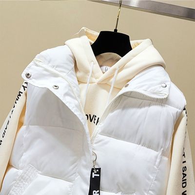 72467/2021棉马甲女毛球短款韩版秋冬羽绒棉服坎肩背心面包服外套