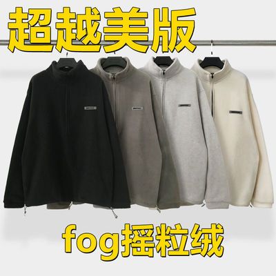 93228/超越美版秋冬新款Fog外套半拉链复线摇粒绒卫衣男女高街宽松网红