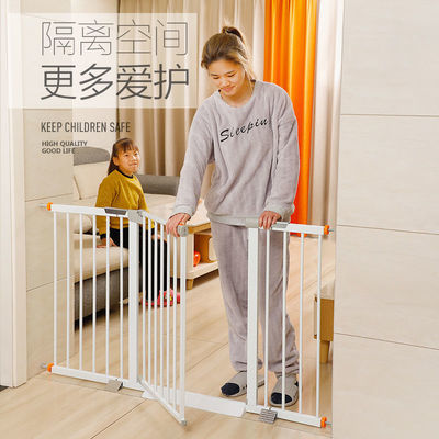 124991/婴儿楼梯口护栏儿童安全门围栏免打孔栅栏防护栏杆宠物狗隔离门栏