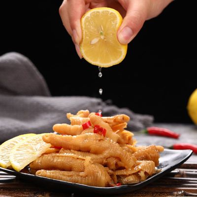 75887/酸辣无骨鸡爪柠檬网红去骨泡椒凤爪脱骨袋装即食盒装熟食小吃零食