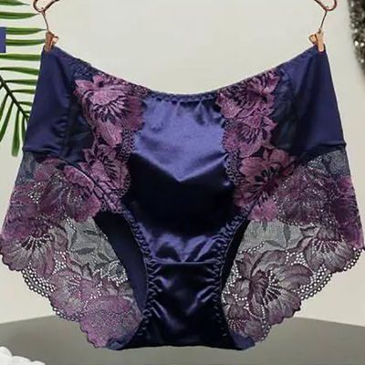 76280/中高腰收腹内裤女抗菌棉档提臀塑身束腰大码无痕性感蕾丝三角裤女