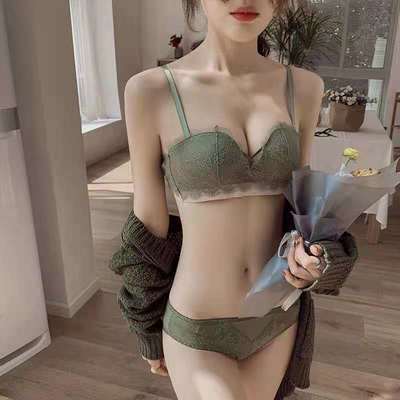 74879/内衣女聚拢防下垂新款学生高中生小胸专用无钢圈复古蕾丝文胸胸罩