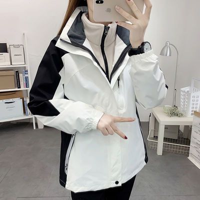 92396/户外冬冲锋衣女三合一两件套防水透气进西藏旅游登山服男潮牌外套