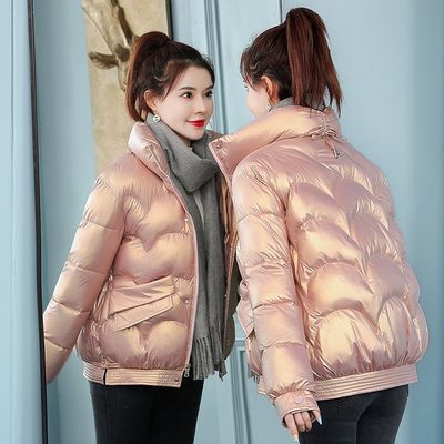 124054/反季亮面羽绒棉服女短款2021年新款棉衣韩版宽松爆款棉袄冬季
