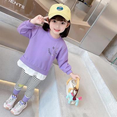 76033/女童秋装2021新款洋气女宝宝运动套儿童休闲卫衣小翅膀春秋两件套