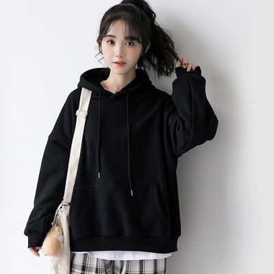 76125/2021新款秋冬季连帽卫衣女韩版宽松休闲百搭学生BF秋冬薄款外套潮【9月20日发完】