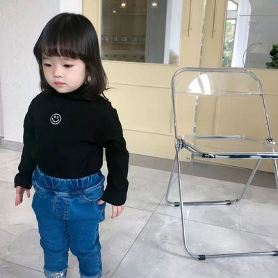 76042/打底外穿儿童半高领双面德绒保暖上衣T恤秋衣男童女童中大童冬装