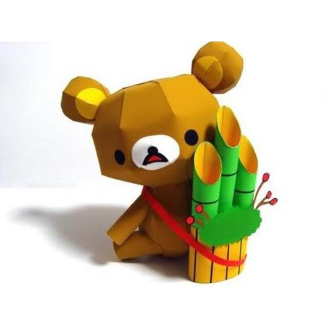 儿童手工折纸diy拼装立体3d纸质模型 新春装松弛熊懒懒熊公仔制作