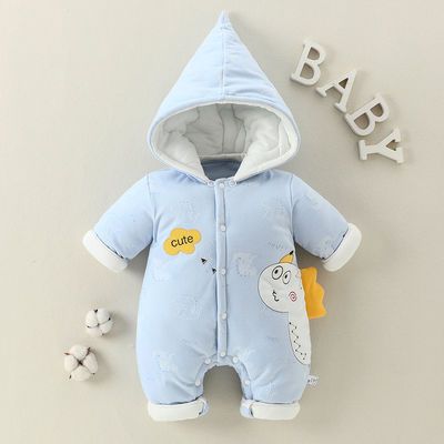 132127/新生婴儿连体衣加厚秋冬装夹厚棉男女宝宝衣服外出服套装外穿洋气
