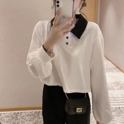 79073/X女2021年秋季新款网红炸街轻熟气质港风复古chic休闲上衣
