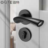 固特黑色分体锁室内实木通用型门把手卧室家用门锁静音锁具房门锁