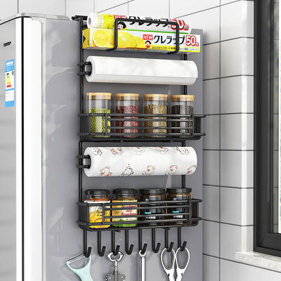 幼熙冰箱置物架侧面收纳神器厨房用品家用大全侧壁保鲜膜多层挂架