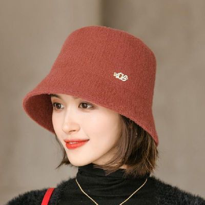 105687/渔夫帽子女秋冬季新款时尚文艺日系毛呢盆帽百搭网红韩版潮水桶帽