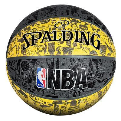 114166/斯伯丁(SPALDING)NBA涂鸦系列室外橡胶篮球-Yellow83-307Y