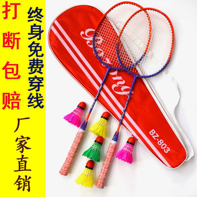 122223/羽毛球拍成人耐打王 高弹力双拍2只装进攻防守家庭装