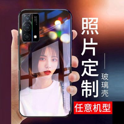 OPPOreno7pro/reno6/k9x/a96/a93s玻璃手机壳定制照片定制findx5