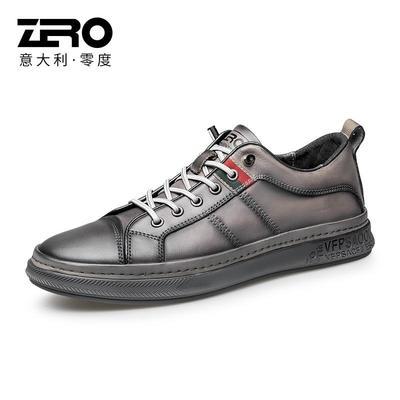 Zero零度男鞋板鞋新品男士真皮套脚舒适时尚百搭休闲皮鞋XS31095