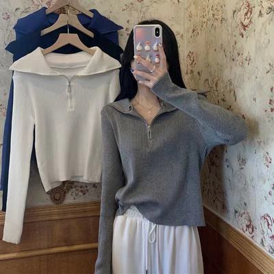 90404/胖mm大码女装针织衫打底衫女秋冬内搭设计感小众早秋别致上衣洋气