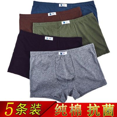 92380/男生纯棉内裤透气平角裤头中青年全棉抗菌短裤中腰大码四角裤裤衩