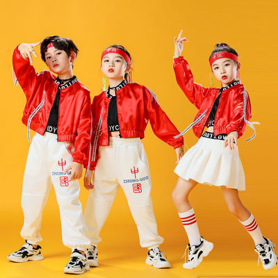 109787/儿童表演服装运动会国潮男女童啦啦队舞蹈服小学生班服团体演出服