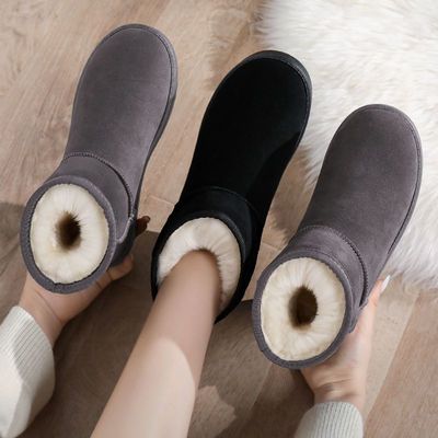 雪地靴女短筒2023新款冬季雪地棉鞋加绒加厚面包鞋防滑保暖女靴子