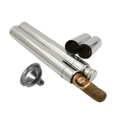 出口雪茄单支加厚雪茄管全不锈钢密封保湿管便携随身收纳工具