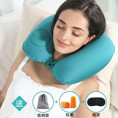 充气枕头旅行枕便携u型枕头枕飞机坐车睡觉神器u形脖子靠枕护颈枕