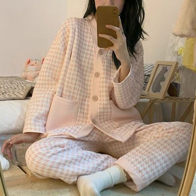 125534/纯棉空气棉月子服春秋季产后待产哺乳孕妇睡衣厚款11月份12冬天