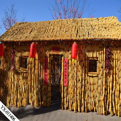 直播背景布农村抖音直播间网红主播背景墙3d立体外景土房草原装饰_虎窝拼