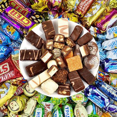 俄罗斯进口糖果混合装巧克力糖果批发紫皮糖喜糖零食礼物年货包邮