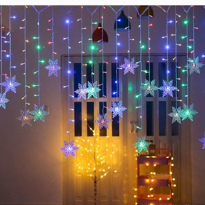 LED雪花窗帘灯圣诞装饰灯节日宿舍卧室阳台布置氛围彩灯灯串