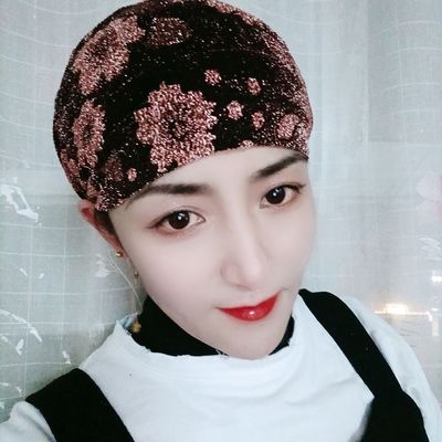 127307/弹力织花打底帽也可外戴的一款帽子