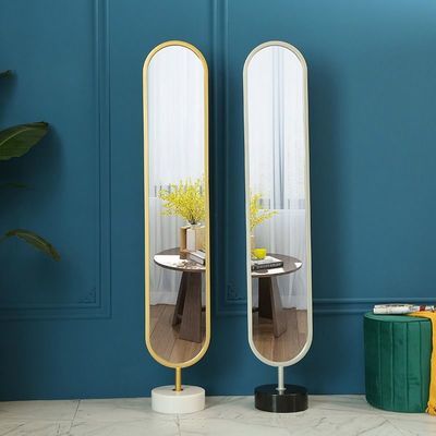镜子全身落地家用小户型超窄试衣镜女生卧室高档立体穿衣镜大理石