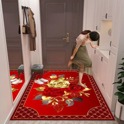入户防滑门垫家用地垫客厅地毯床头地垫防滑脚垫红色地毯门口地垫