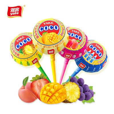 109844/雅客棒棒糖水果味糖儿童少女小零食批发网红COCO棒棒糖果210g袋装