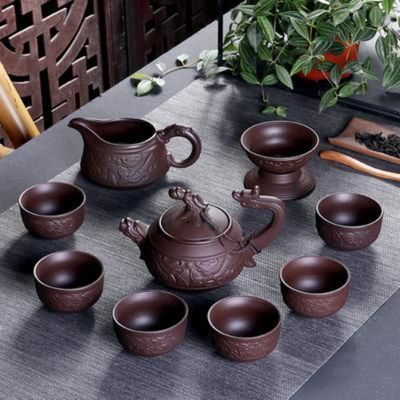 紫砂功夫茶具家用办公泡茶器茶壶茶壶茶杯茶海盖套装陶瓷茶具全套