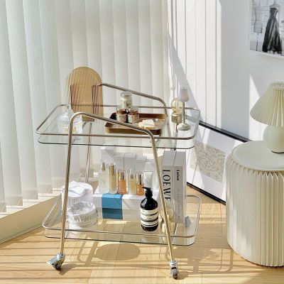 不锈钢家用移动手推车简约卧室置物架小推车客厅酒水车酒店餐车