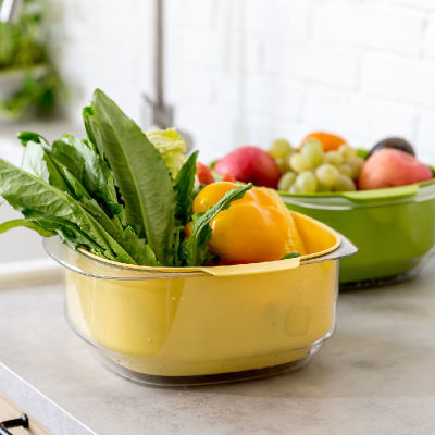 宜卡家居双层果蔬沥水篮厨房洗菜盆沥水篮创意客厅果盆水果篮