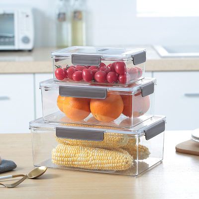 家用透明冷冻密封盒收纳盒冰箱专用大容量沙拉水果便当盒子