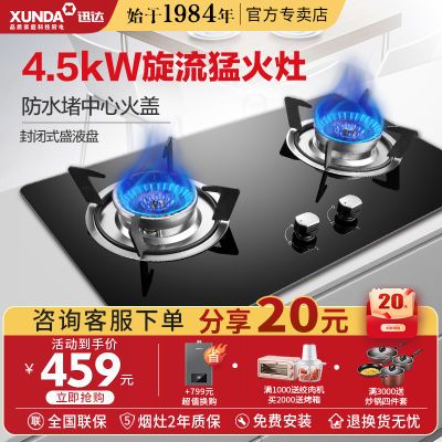 129361/迅达新品P1燃气灶双灶天然气液化气灶旋火家用台式节能省气煤气灶