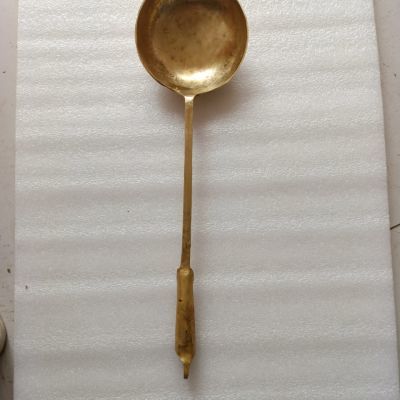 纯手工铜勺子家用黄铜老式长柄饭勺食品级纯铜勺大号厨房加厚铜勺
