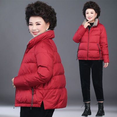 125104/2021冬季新款韩版中年妈妈装大码羽绒棉服短款加厚棉衣显瘦保暖