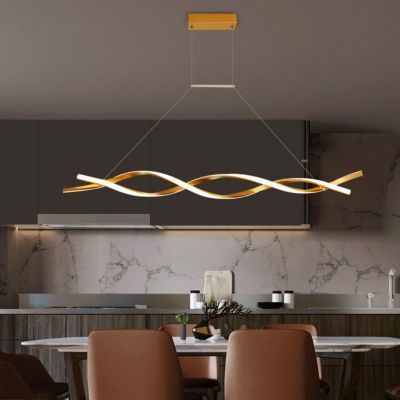 新款北欧简约后现代餐厅吊灯LED长条灯家用创意餐吊灯酒吧网红灯