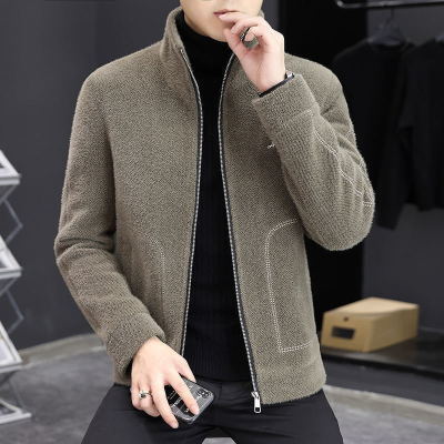 毛呢大衣男秋冬季韩版修身短款呢子夹克青年帅气立领外套百搭上衣