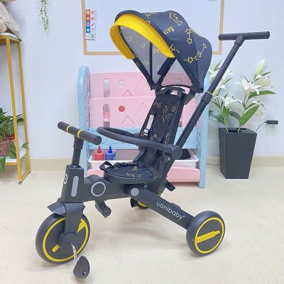 uonibaby七合一儿童三轮车可折叠婴儿车溜娃推车宝宝脚踏车可换向