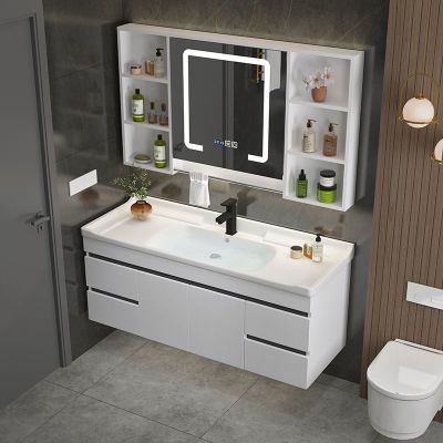 现代简约轻奢小户型实木岩板浴室柜组合卫生间洗漱台洗手洗脸盆柜