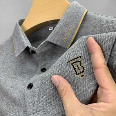122436/春秋季男士长袖POLO衫T恤翻领刺绣原单外贸中年体恤保罗高档上衣