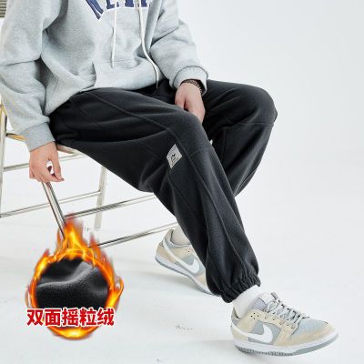 124695/唐狮2021冬新款男百搭帅气潮流宽松时尚加厚纯色潮男长袖运动长裤