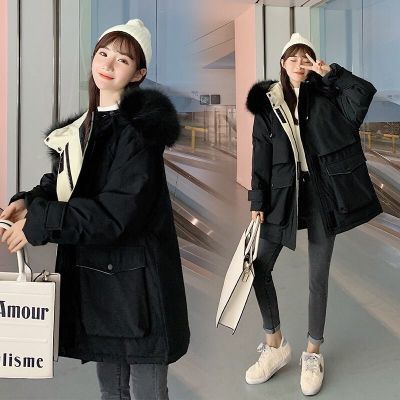 132281/大码棉袄女中长款派克羽绒棉服面包服韩版冬季宽松加厚棉袄外套女