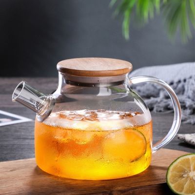 高硼硅耐热玻璃冷水壶大容量凉水壶家用茶壶果汁杯水杯竹盖煮茶壶